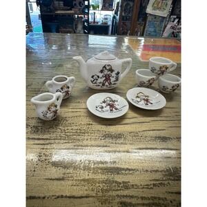 Vintage Childs Tea Set Blonde Girl with Dog